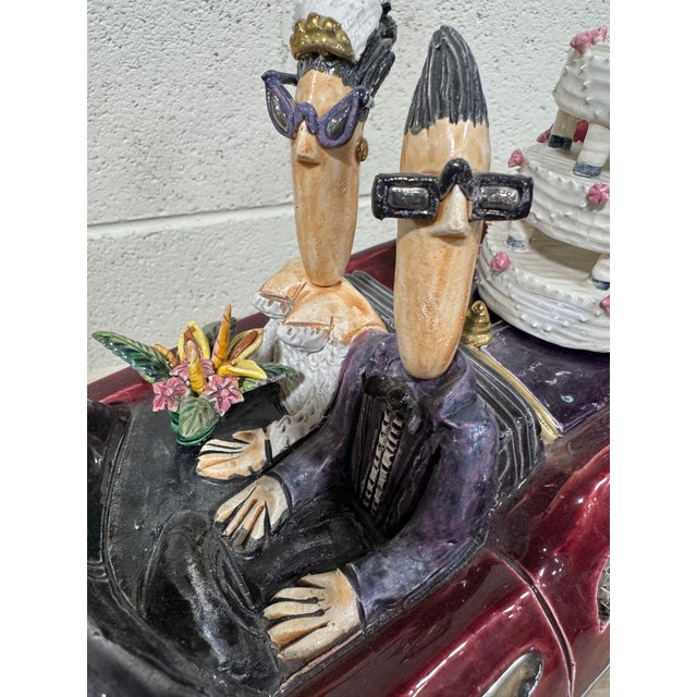 Whimsical Full Moon Clay Co “Bride & Groom” Sculpture For Sale - Image 9 of 10
