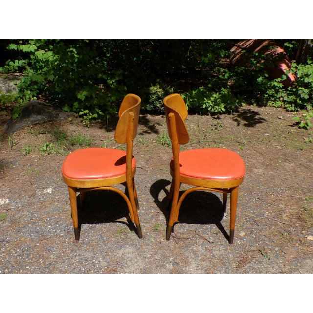Vintage Pair Thonet Mid Century Modern Bentwood Bistro Chairs For Sale - Image 10 of 12