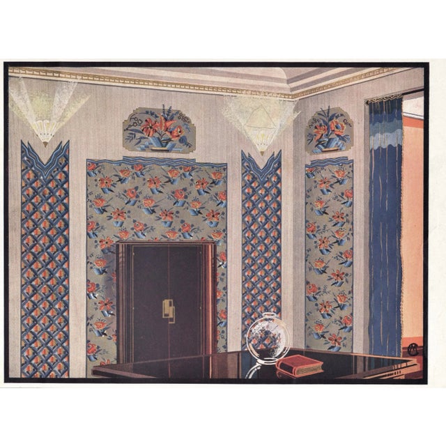 1930s 1931 French Art Deco Interior Room Design Print For Sale - Image 5 of 5