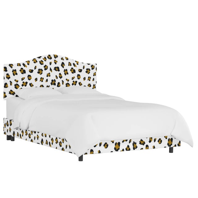 Textile Kenmore Bed in Ochre Brush Cheetah, Queen For Sale - Image 7 of 7