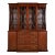 Henkel Harris Georgian Carved Mahogany Lighted Breakfront Bookcase Cabinet For Sale