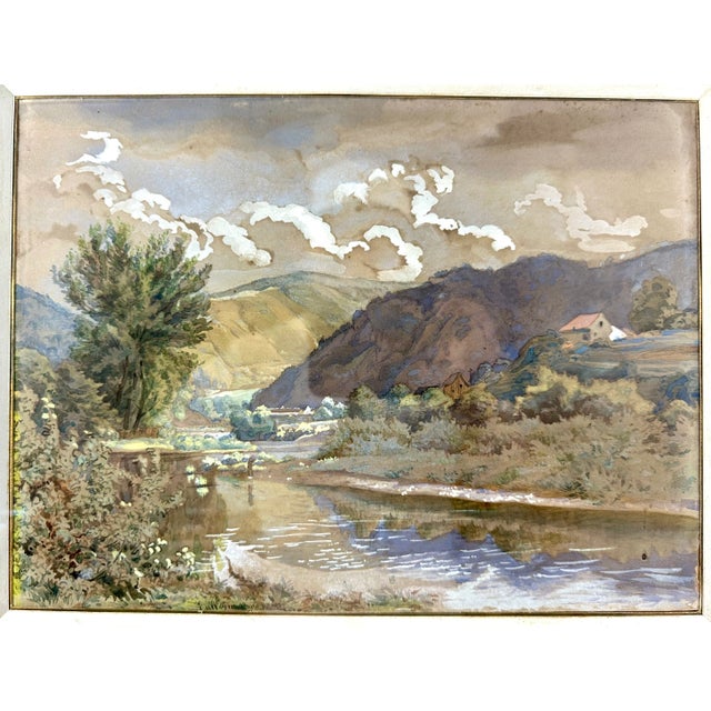 Jeanette Von Weymann, Composition, 1892, Watercolor For Sale - Image 3 of 9