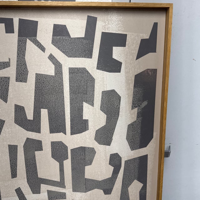 Coup d'Esprit for Four Hands Art Studio “Block Iii” Framed Wood Panel Art For Sale In San Francisco - Image 6 of 12