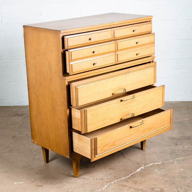 1960s La Period Furniture Mid Century Modern Solid Wood 5 Drawers Ash Chest of Drawers Chairish