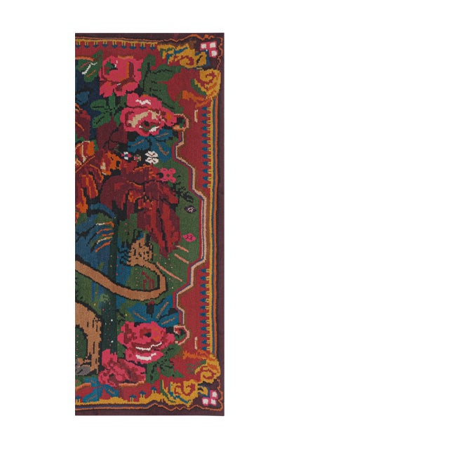 1960s Vintage Pictorial Lion Rug - Wall Tapestry 5'9'' X 7'11'' For Sale In Philadelphia - Image 6 of 13