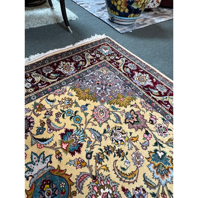6ft X 8ft 10in Turkish Oriental Pale Yellow Area Rug For Sale - Image 11 of 12
