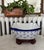 English Large 1990s Blue and White Porcelain Bowl Fleur De Lis on Wood Stand For Sale - Image 3 of 7