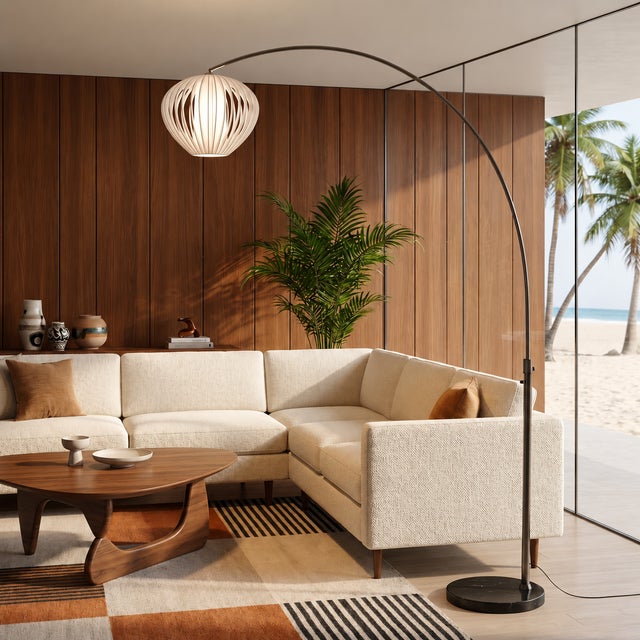 The Float Arc Lamp is a striking arc lamp featuring a black nickel steel body and a sphere white satin steel shade. With...