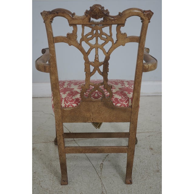 Hickory Chair Furniture Company Pair Hickory Chair Georgian Style Painted Armchairs For Sale - Image 4 of 12