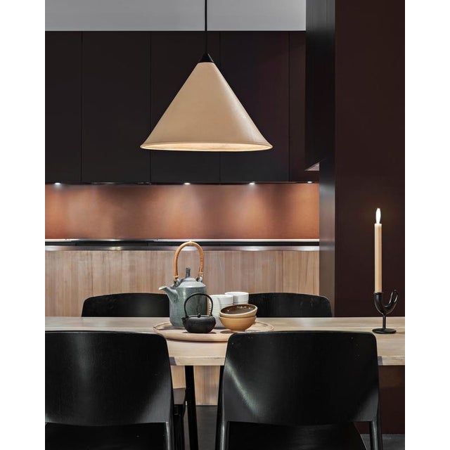 Namibia Leather Cone Medium Lamp by Cuero Design For Sale - Image 6 of 18