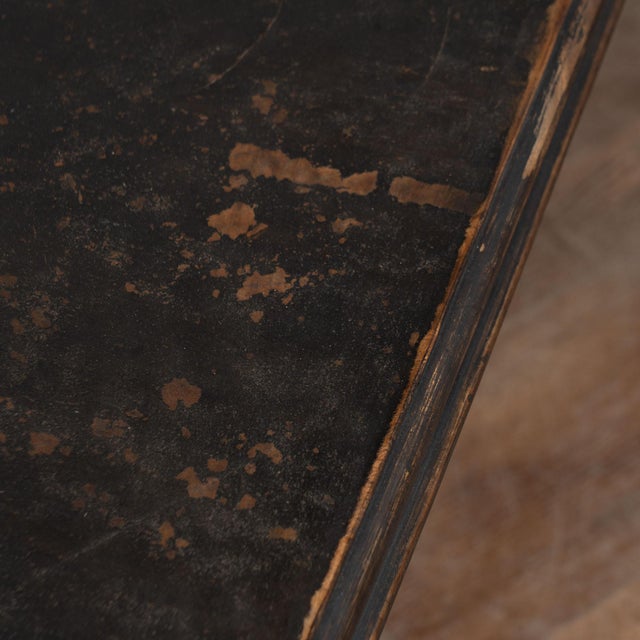 19th Century Black Painted Swedish Large Square Coffee Table For Sale - Image 9 of 17