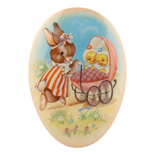 Vintage Tin Cote Dor Easter Can with Rabbit and Ducks, 1930s For Sale