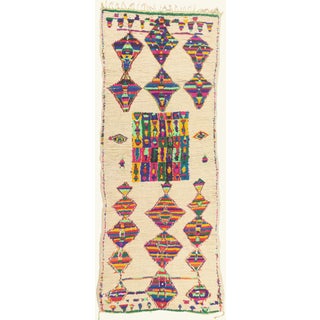 Colorful Vintage Azilal Moroccan Rug, 04'10 X 12'07 For Sale