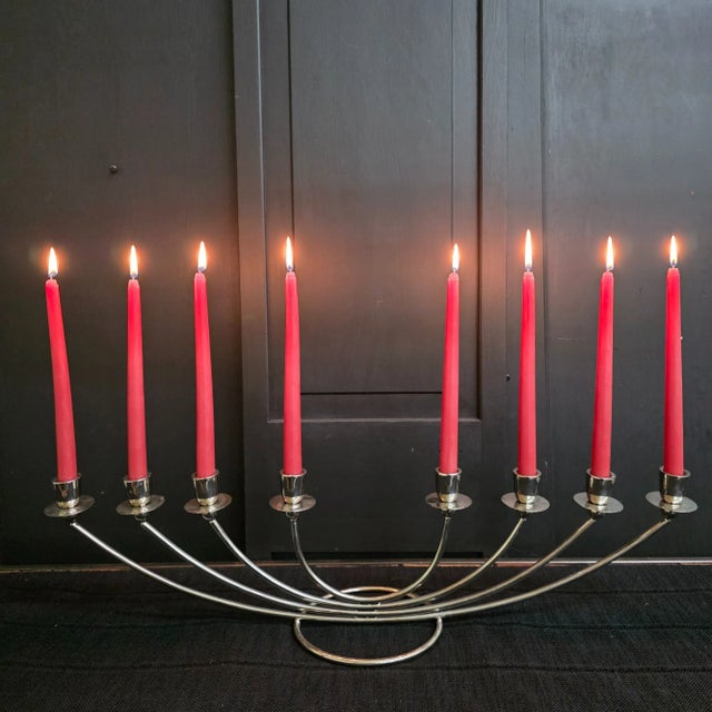 Vintage Silver Candelabra Grandmillennial Table Centerpiece For Sale - Image 6 of 18