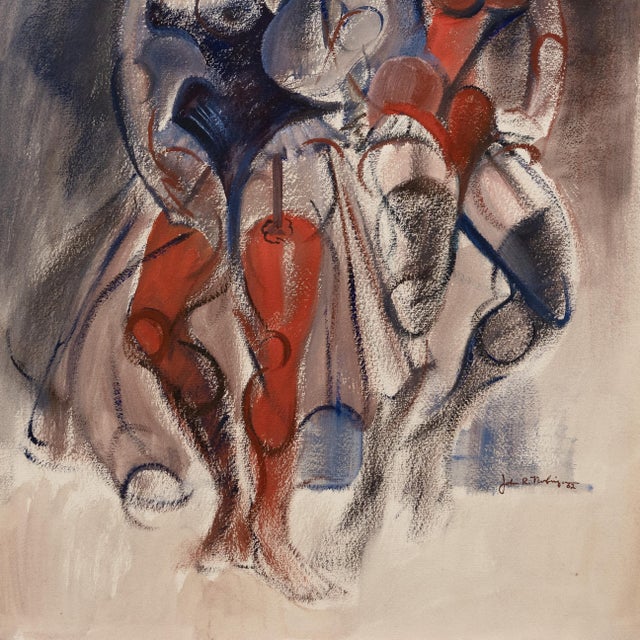 1960s 'Burlesque Dancers' by John R. Nobriga, Cabaret, Pratt Institute, New York, World War Two For Sale - Image 5 of 7