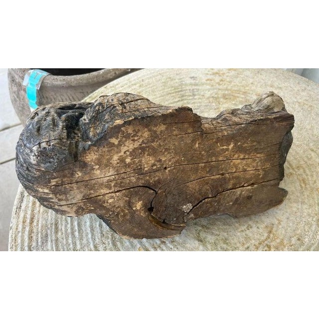 Brown Hand Carved Wood Folk Art Squirrel Sculpture For Sale - Image 8 of 9