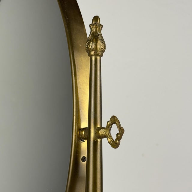 Vintage Tabletop Vanity Mirror in Brass, Italy, 1950s For Sale - Image 11 of 17