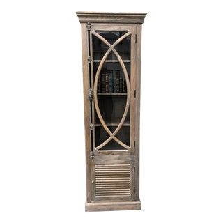 French Country Mango Wood Vitrine Cabinet For Sale
