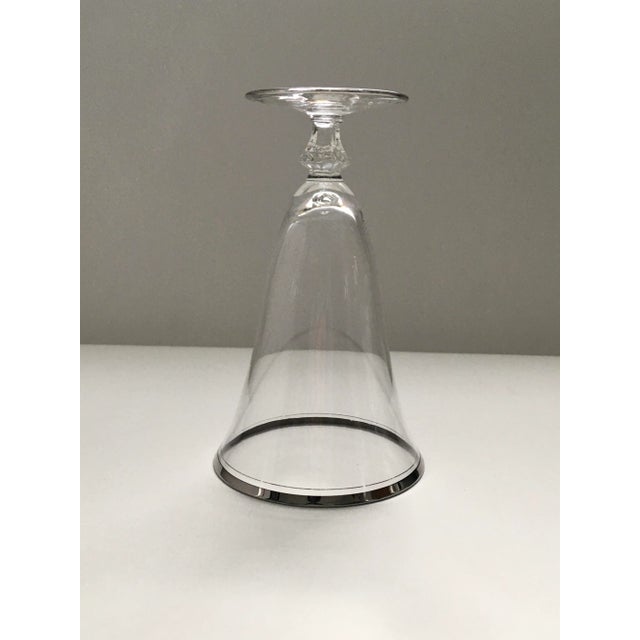 1960s Platinum Rimmed Footed Water Glasses - Set of 4 For Sale - Image 9 of 11