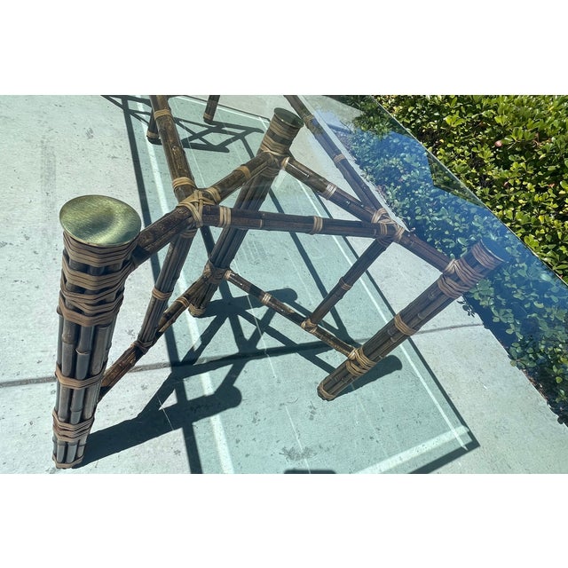 McGuire Bamboo Dining Table, Seats 8-10, Base Only For Sale In San Diego - Image 6 of 16