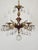 Antique 5 Arm Petite Oxblood Empire Brass Cut Lead Glass Crystal Chandelier For Sale - Image 10 of 18