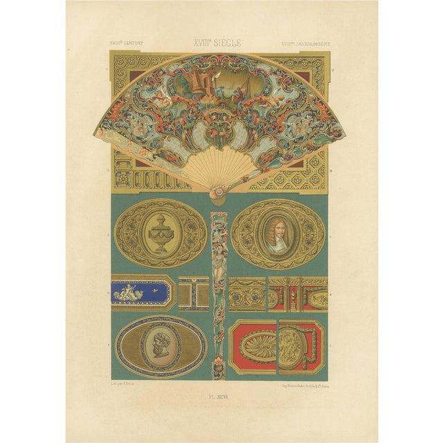 Decorative Fan and Ornament Designs, 1869, Paper For Sale