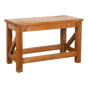Late 19th Century Rustic Pine Work Table Console Island