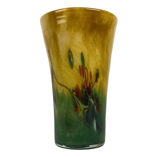 Large French School Glass Vase, 1950s For Sale