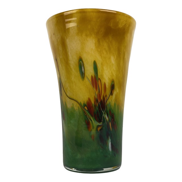 Large French School Glass Vase, 1950s For Sale