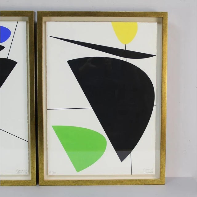 Early 21st Century Mercedes Clemente, Abstract Compositions, Silk-Screens, 2000s, Set of 2 For Sale - Image 5 of 11