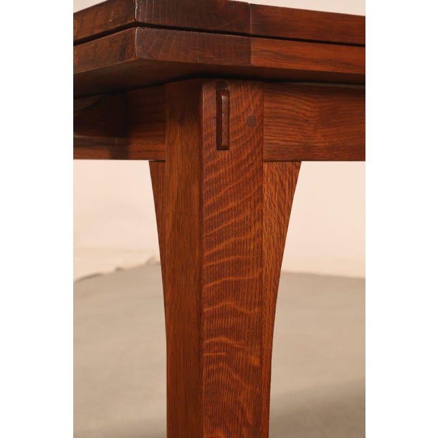 Stickley Mission Collection Oak Extendable Dining Table For Sale - Image 13 of 18