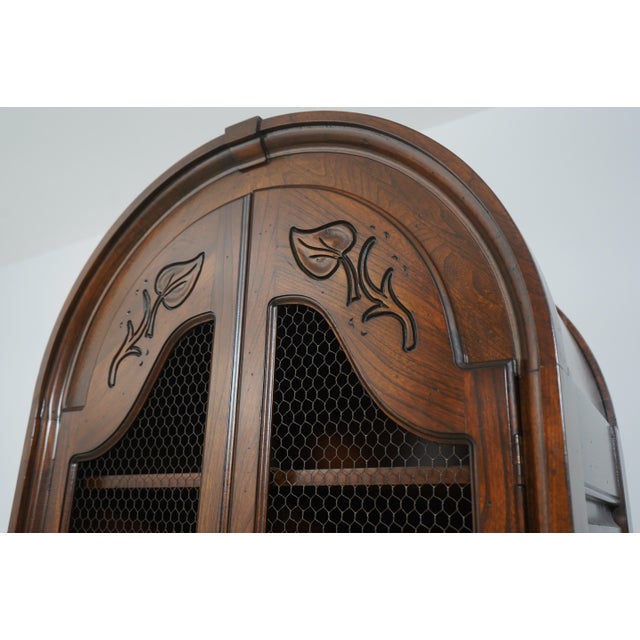 Pair of Oak Tall Dome Top Curio Cabinets For Sale - Image 11 of 18