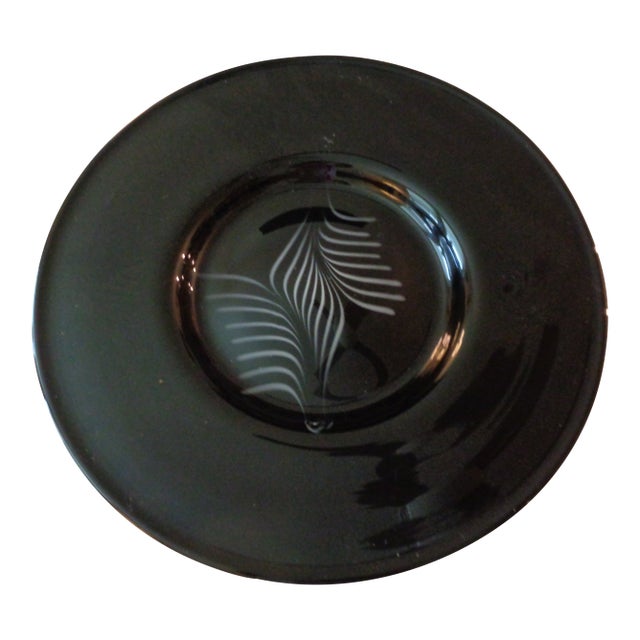 Large Black Italian Centerpiece Plate For Sale