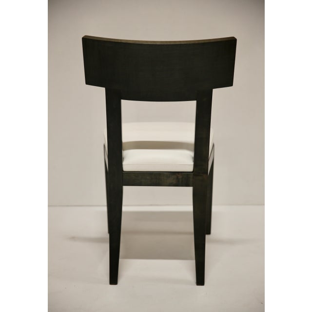 Chair in Anthracite Sycamore with Aniline Premium White Leather Seat For Sale - Image 4 of 7