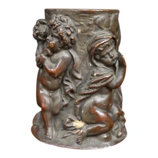 19th Century Copper Figural Vase With Putti and Cherubs For Sale