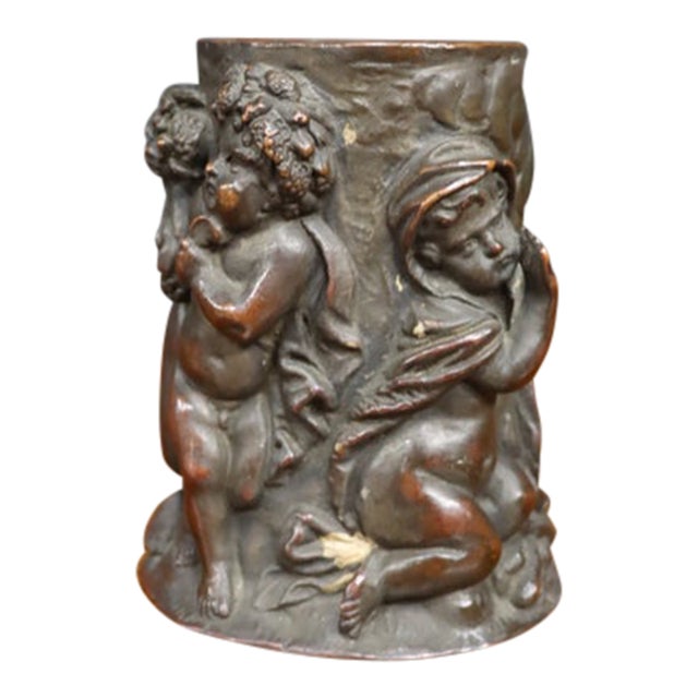 19th Century Copper Figural Vase With Putti and Cherubs For Sale