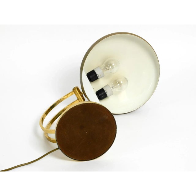 Large Brass Table Lamp with Adjustable Neck & Lampshade from Hillebrand, 1970s For Sale - Image 18 of 18