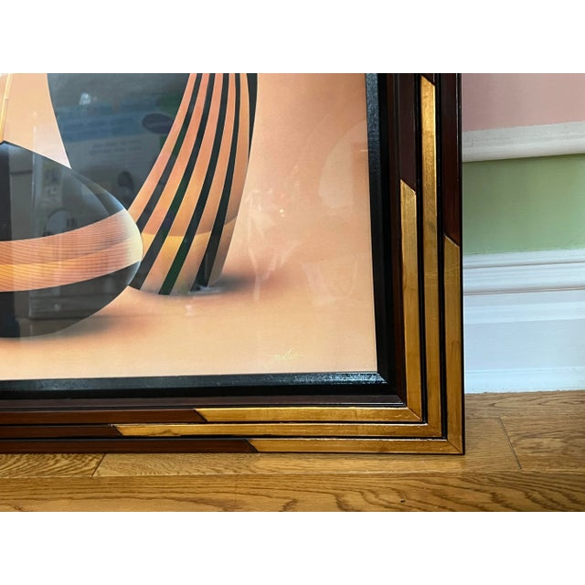 Mid-Century Modern 1980 Art Deco Revival Black Vases Still Life Art Print For Sale - Image 3 of 8