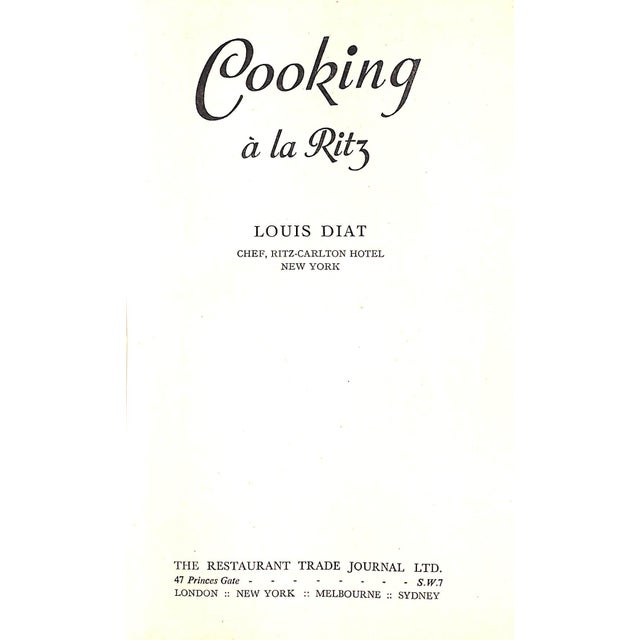 DIAT, Louis Louis Felix Diat (May 5, 1885 – August 29, 1957) was a French-American chef and culinary writer. It is also...