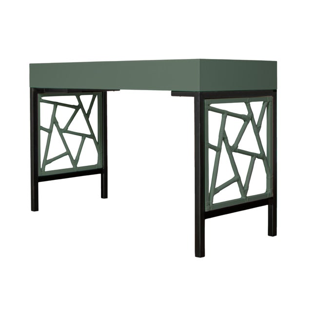 Tiffany Writing Desk - Evergreen For Sale In West Palm - Image 6 of 9