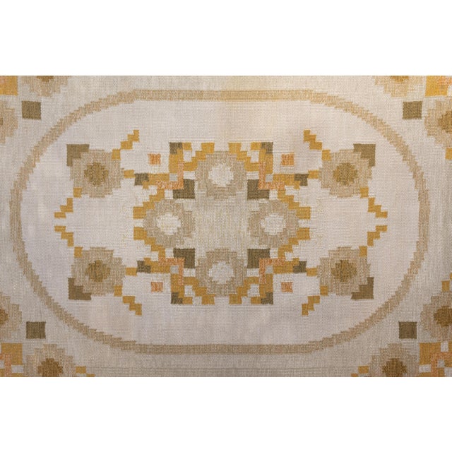 Mid-Century Modern Large Vintage Swedish Kilim, 1960 For Sale - Image 3 of 7