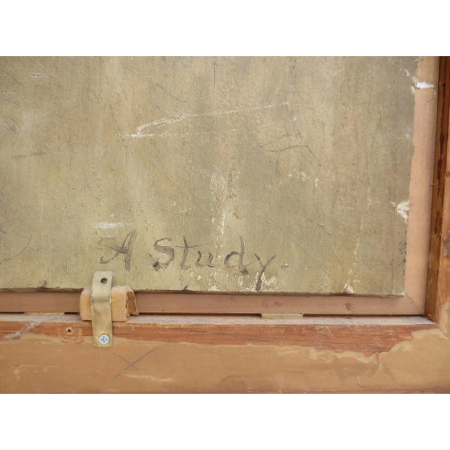 Dark Green Nude Study of a Young Maiden Oil on Panel For Sale - Image 8 of 11