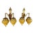 1980s French Louis XVI Gold Bronze Crystal Wall Lamps/ Sconces -Pair For Sale