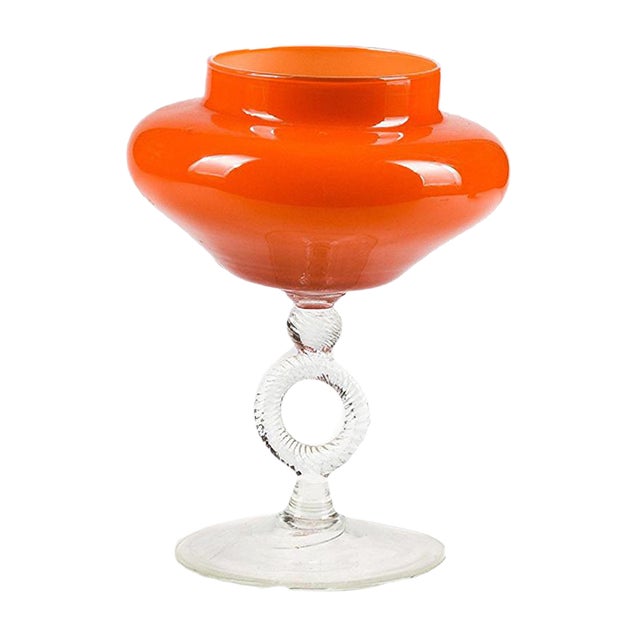 Orange Murano Glass Vase, 1950s For Sale