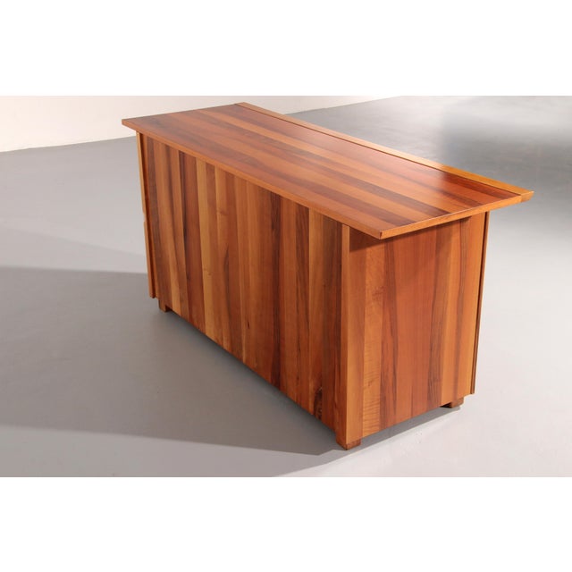Italian Architectural Chest of Drawers in Walnut, 1970 For Sale - Image 11 of 12