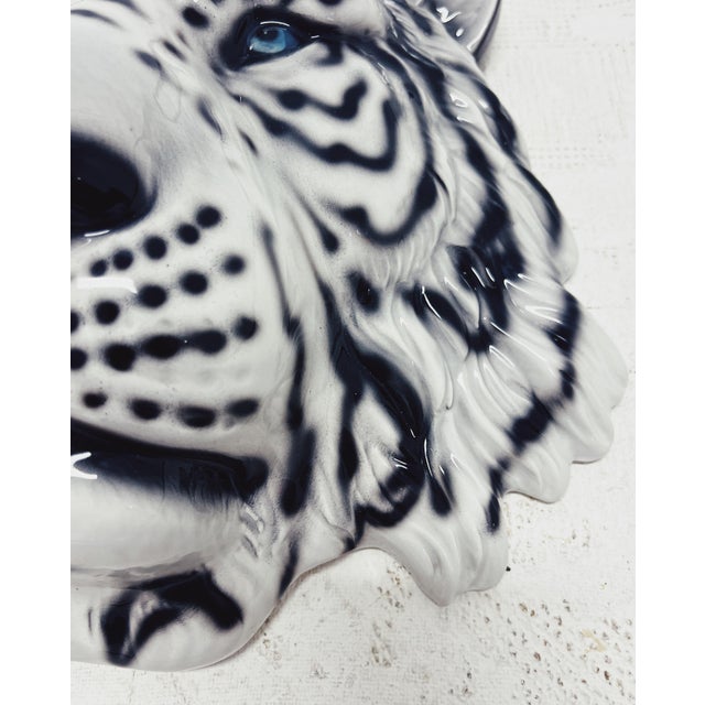 Contemporary Wall Mask White Tiger by Ceramiche Boxer For Sale - Image 3 of 5