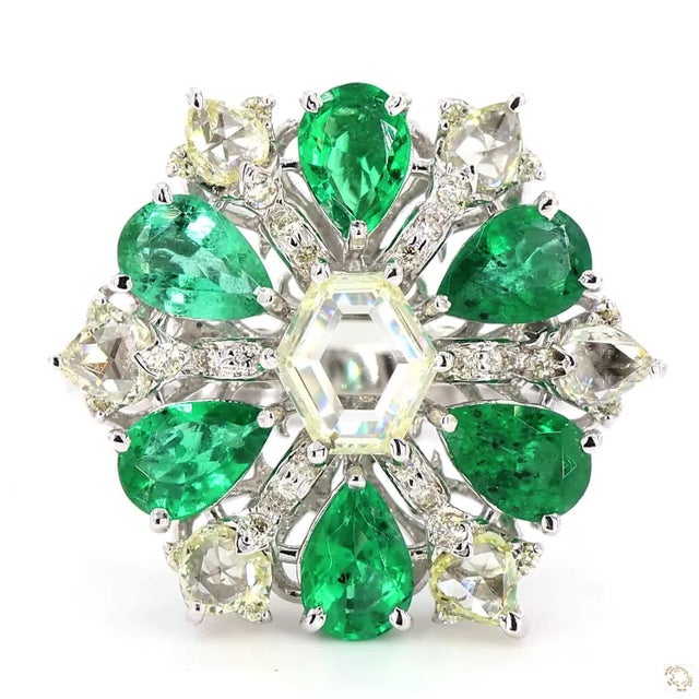 This cocktail ring from our contemporary estate collection centers on a 1.45-carat diamond in a round brilliant cut for...
