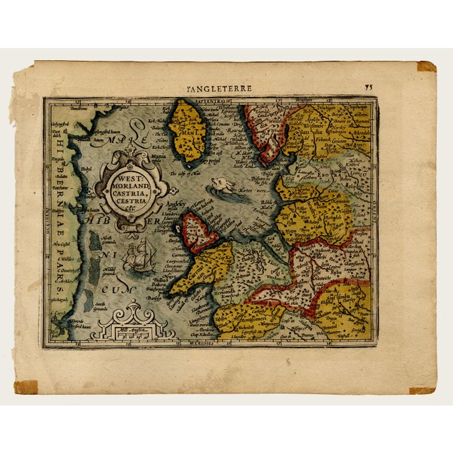 Traditional Westmorland Castria, Cestria. 17th Century Map For Sale - Image 3 of 3