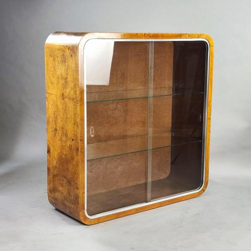 Brown Art Deco Display Cabinet in Briar Wood, 1940s For Sale - Image 8 of 8