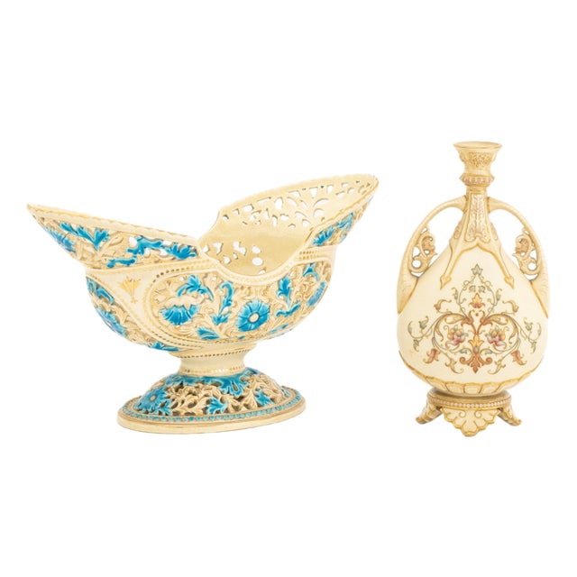 Art Nouveau Ceramic Vessels, 2 For Sale